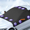 Magnetic windshield snow cover installed on a car windshield